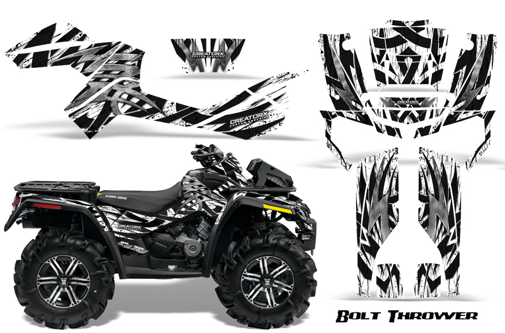 Can-Am Outlander XMR Graphics Kit Bolt Thrower White